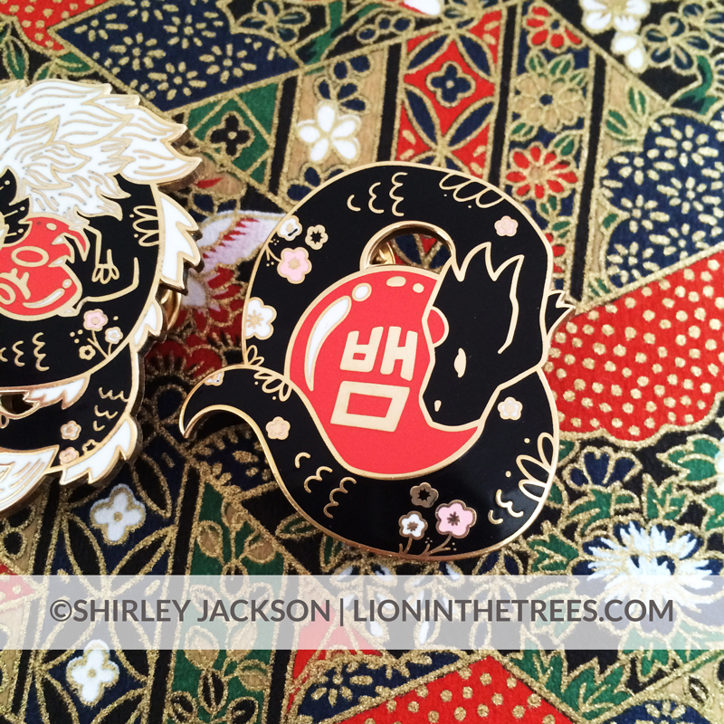 Chinese Zodiac Series 3 - Black Lacquer and Pearl Enamel Pins