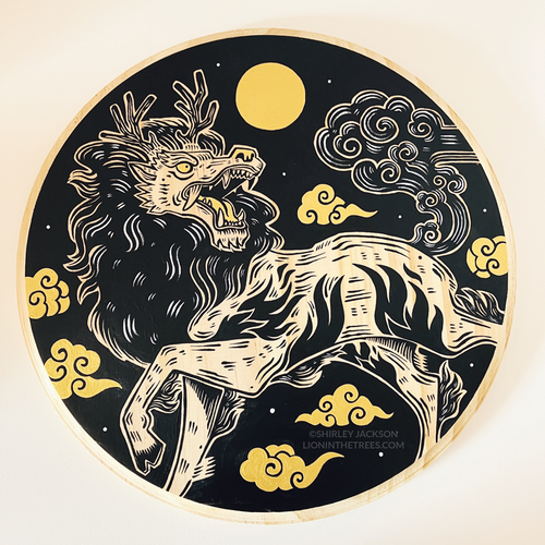Good Omen - Kilin/Qilin Wood Painting