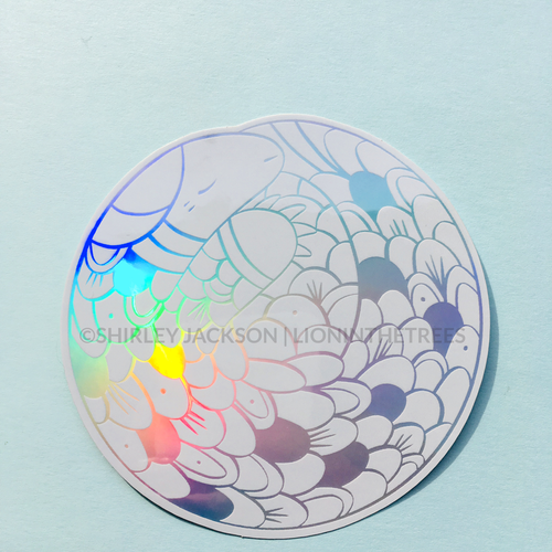 Rainbow Pangolin Vinyl Sticker (FULL MOON VERSION)
