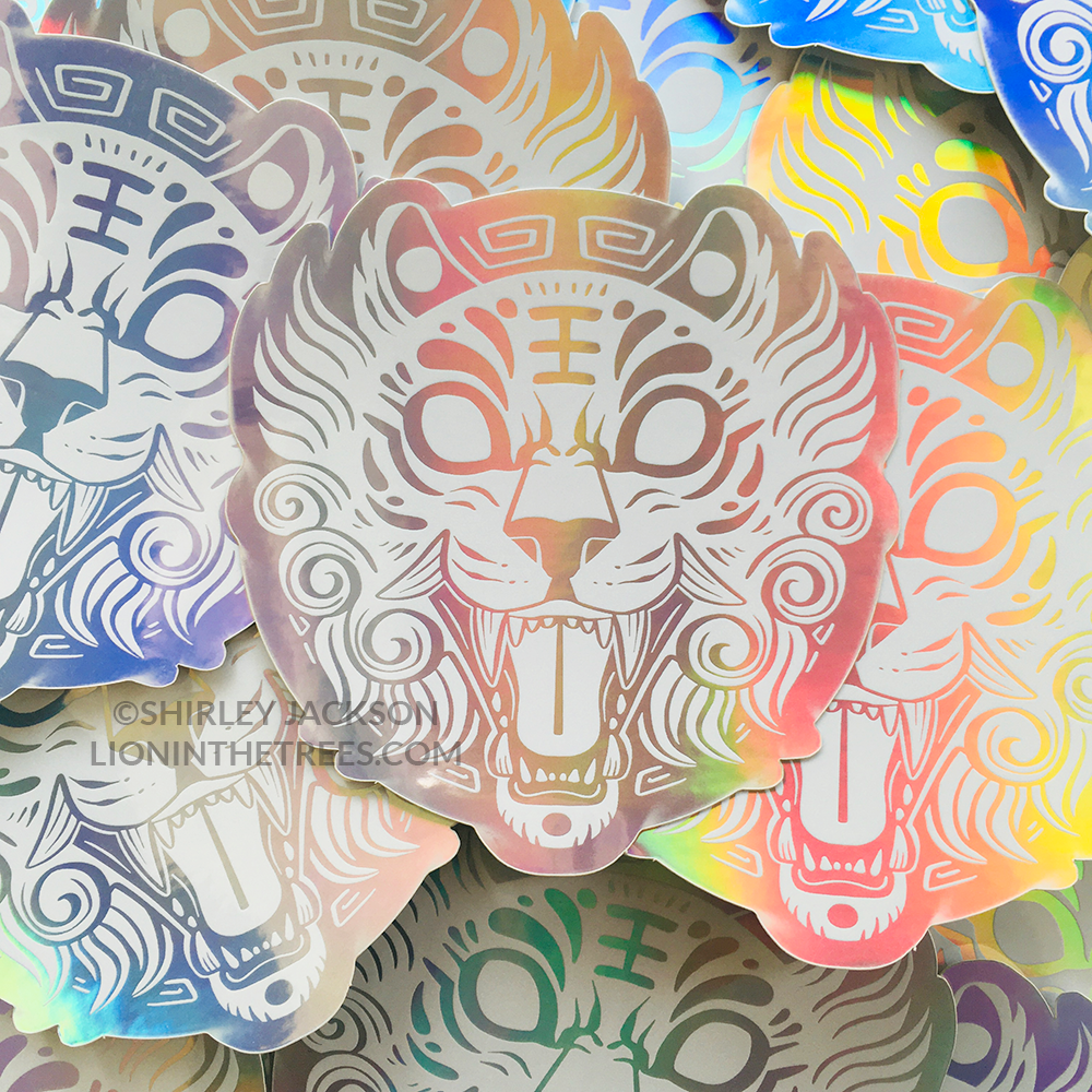 Rainbow Tiger Medallion Sticker
