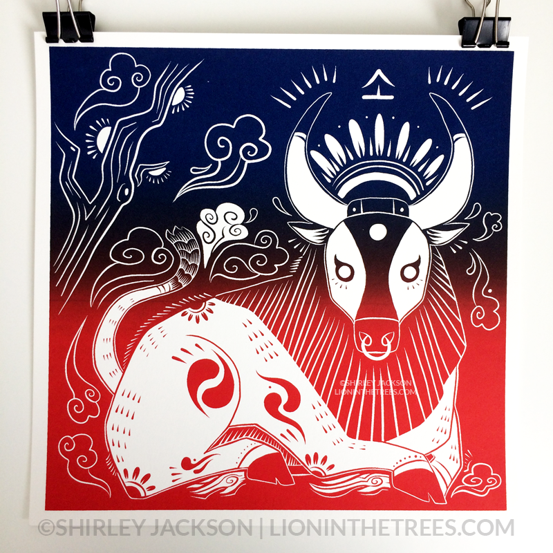 Year of the Ox Chinese Zodiac Limited Edition Screen Print