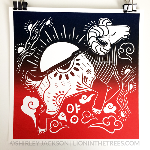 Year of the Sheep - Chinese Zodiac - Limited Edition Screen Print